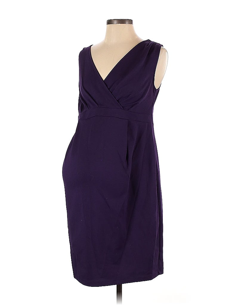 Liz Lange Maternity Solid Purple Casual Dress Size S (Maternity) - photo 1