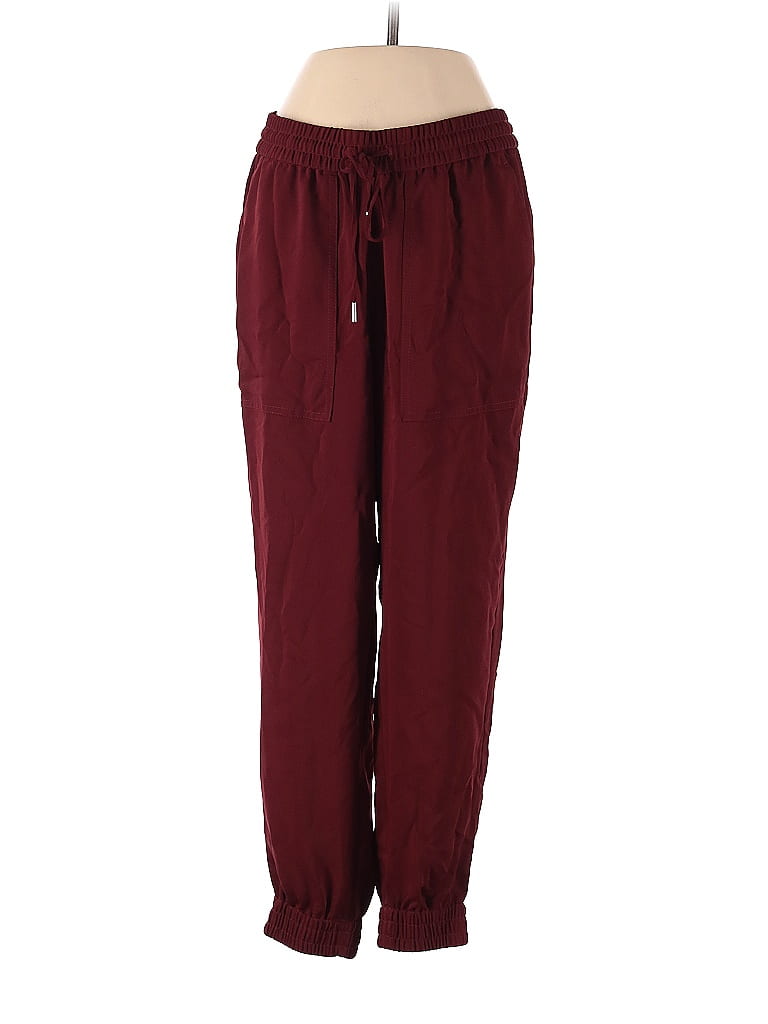 Ann Taylor 100% Polyester Solid Maroon Burgundy Active Pants Size S - photo 1