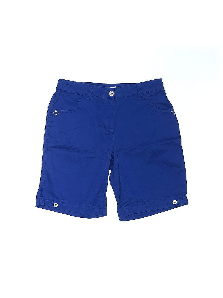 Karen Scott Solid Blue Khaki Shorts Size 6 (Petite) - photo 1