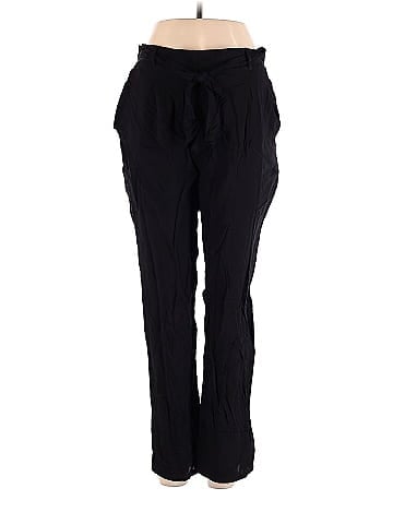 Ambiance Apparel 100% Rayon Solid Black Casual Pants Size M - 65% off