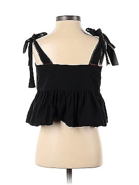 Saloni Black Embroidered Ruffle Top (view 2)