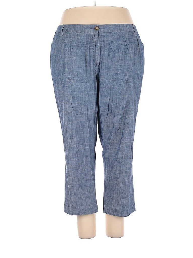 Lands' End 100% Cotton Blue Casual Pants Size 24 (Plus) - 70% off | thredUP