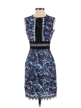 Saloni Floral Lace Chevron Dress (view 1)