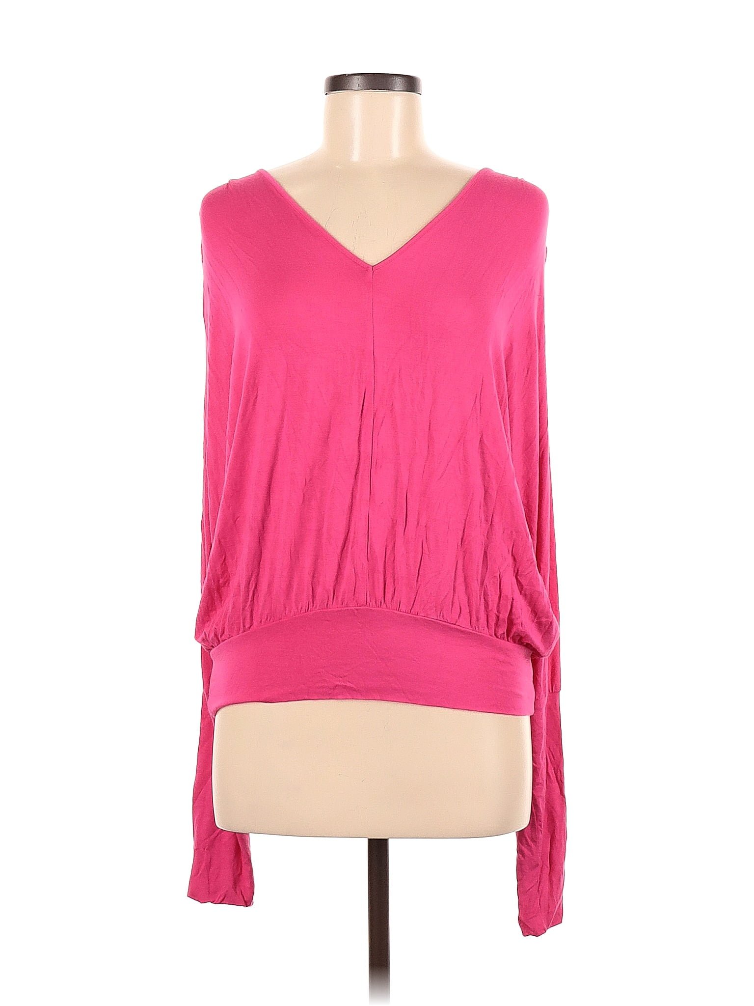 Bisou Bisou Solid Pink Long Sleeve Top Size M 73 Off Thredup