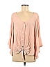 Lavender Brown Pink Long Sleeve Blouse Size M - photo 1