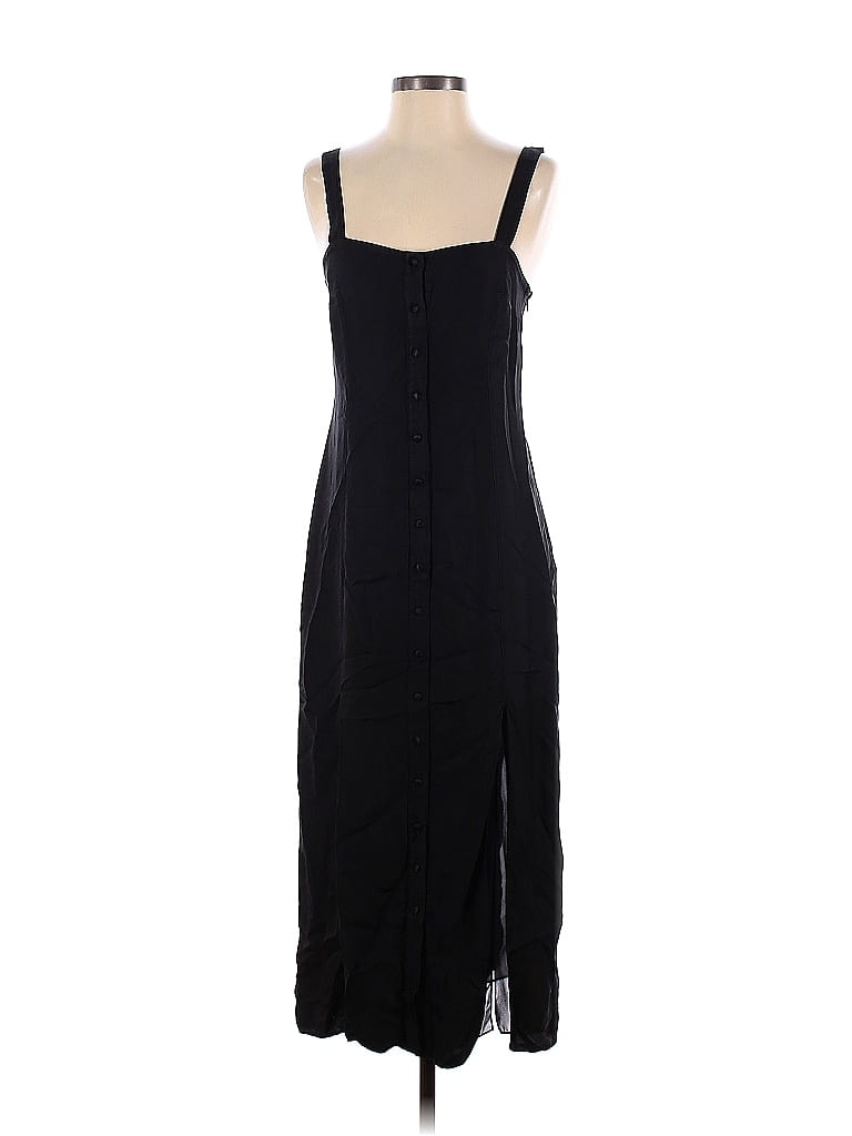 Cinq à Sept 100% Cupro Solid Black Alexa Midi Dress Size 4 - photo 1