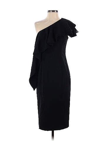 Jay Godfrey Solid Black Black Fresno Ruffle Dress Size 4 81 off