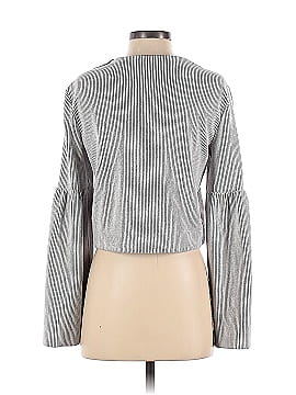Tibi Striped Crinkle Bell Sleeve Top (view 2)