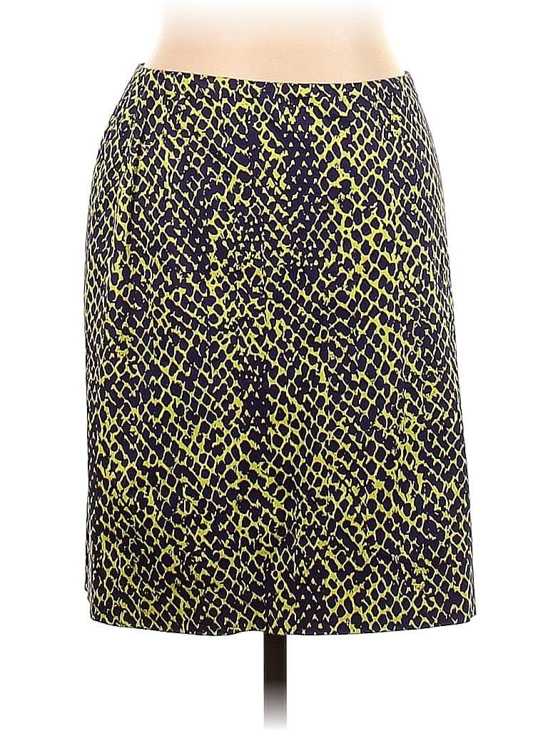 Pre-owned Linda Allard Ellen Tracy Active Skirt In Yellow