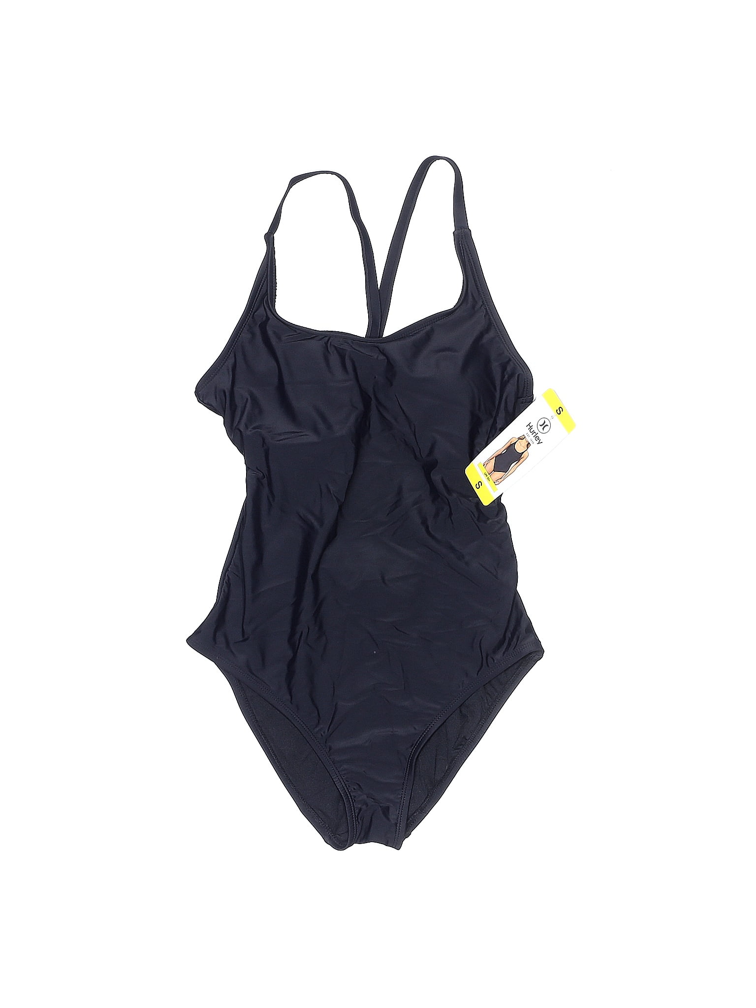 Hurley Solid Black One Piece Swimsuit Size S - 75% off | thredUP