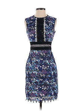 Saloni Floral Lace Chevron Dress (view 1)