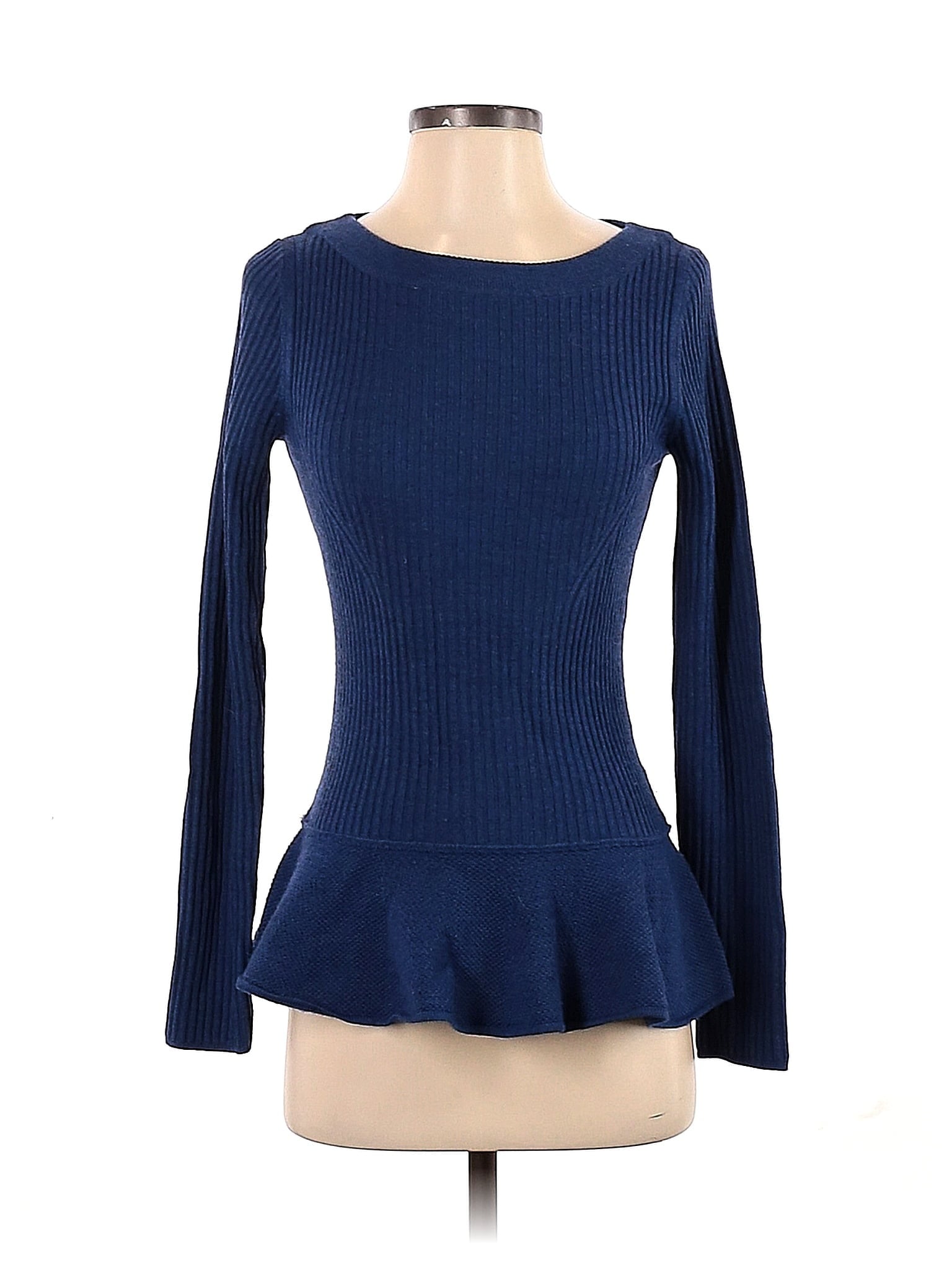 Top 3/4 Sleeve Designer By Tory Burch In Blue & White, Size: Xs main image 1