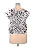 New Directions Animal Print Leopard Print Pink Ivory Short Sleeve T-Shirt Size XL - photo 1