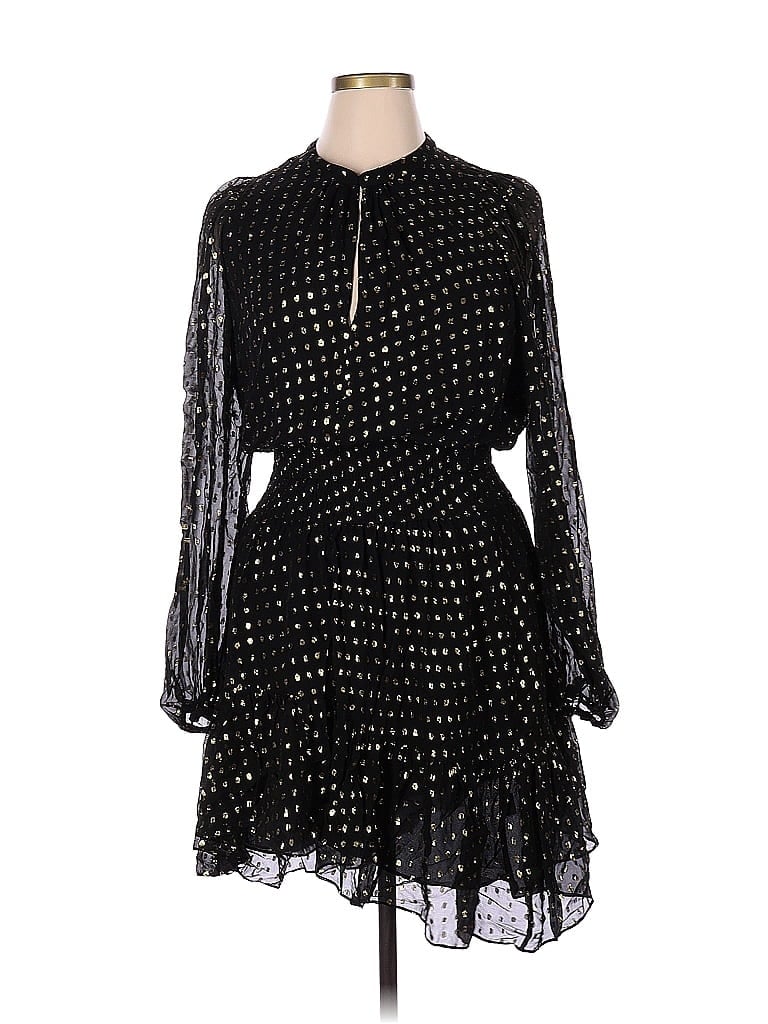 A.L.C. Polka Dots Black Casual Dress Size 14 - photo 1