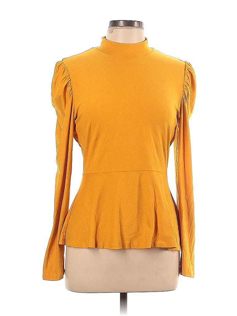 Full Circle Trends Yellow Long Sleeve Top Size L - photo 1