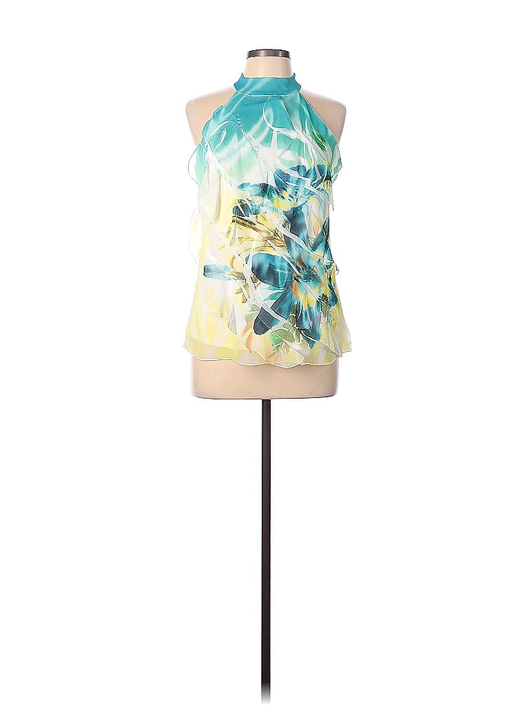 Iz Byer 100% Polyester Multi Color White Sleeveless Blouse Size L - photo 1