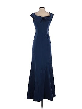 Laundry by Shelli Segal Navy Off Shoulder Gown (view 2)
