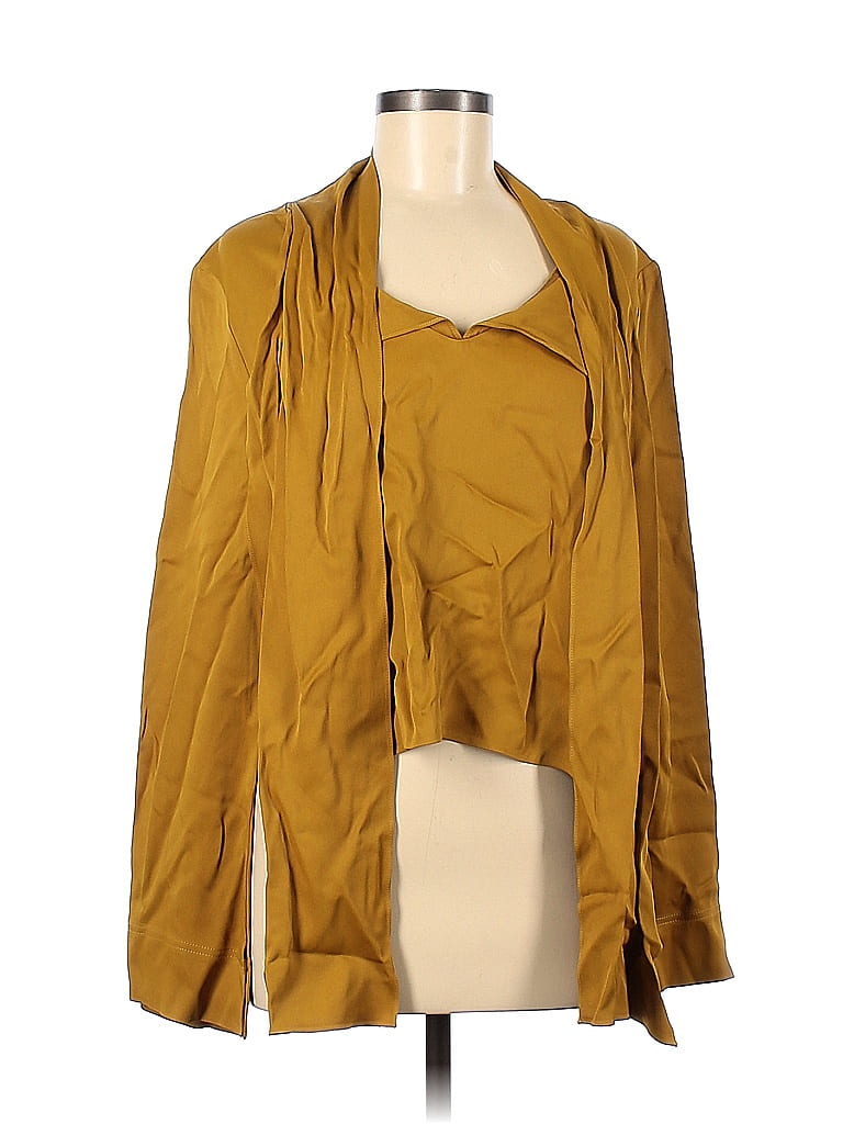 Khaite Solid Yellow Long Sleeve Blouse Size M - photo 1
