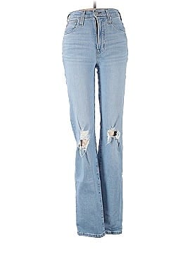 Madewell The Tall Perfect Vintage Straight Jean in Danby Wash: Knee-Rip Edition (view 1)