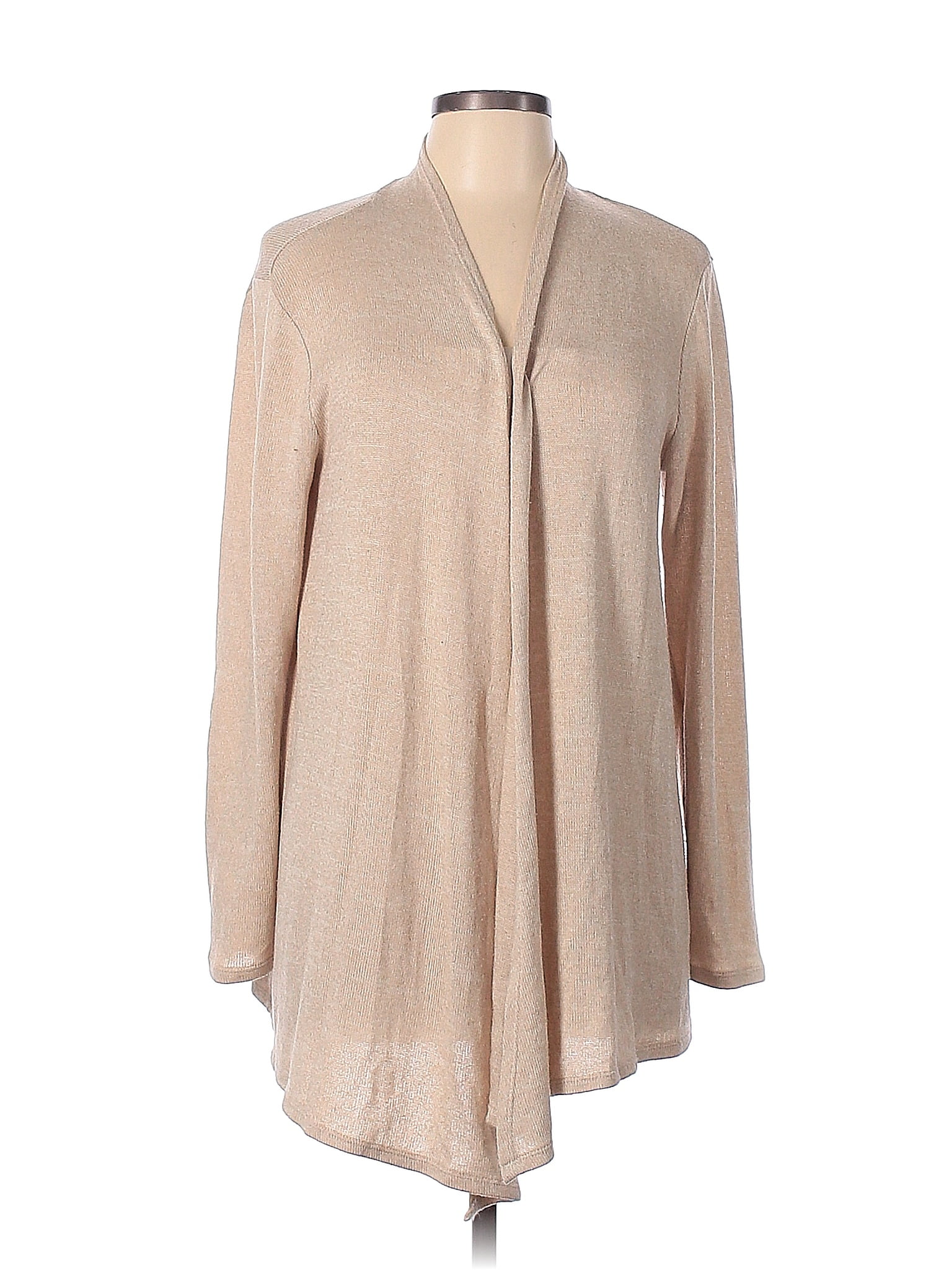 Covington Color Block Solid Tan Cardigan Size L - 75% off