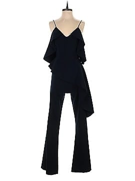 Christian Siriano Navy Cold Shoulder Jumpsuit (view 1)