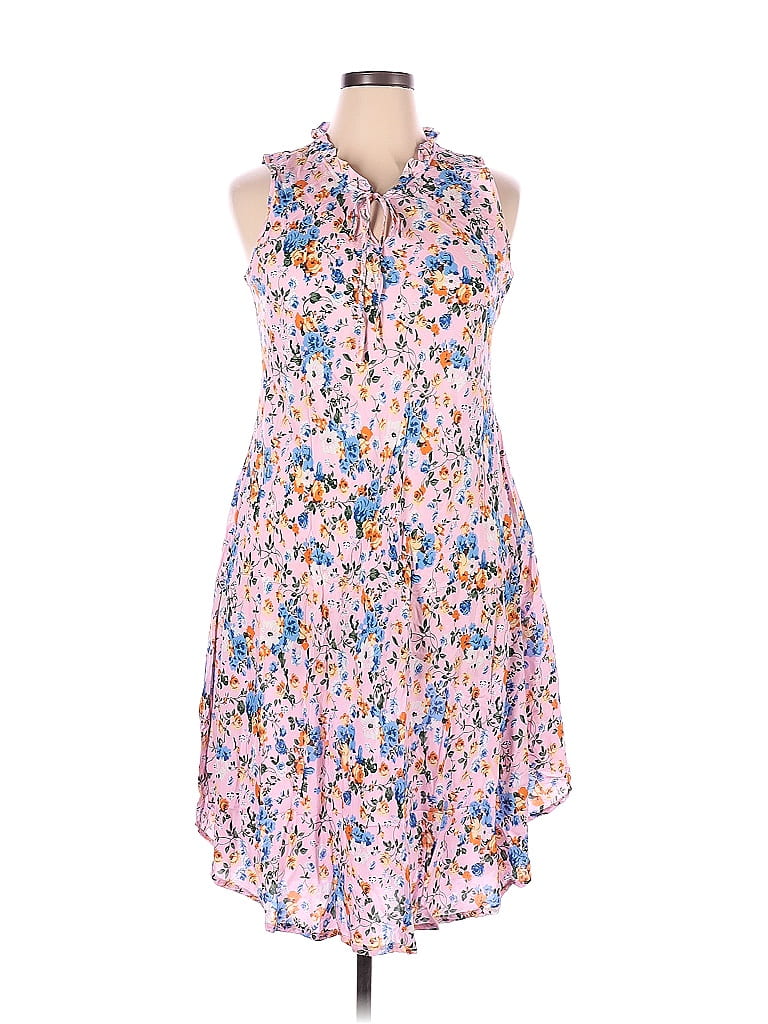 Unbranded 100% Rayon Floral Multi Color Pink Casual Dress Size XL - 54% ...
