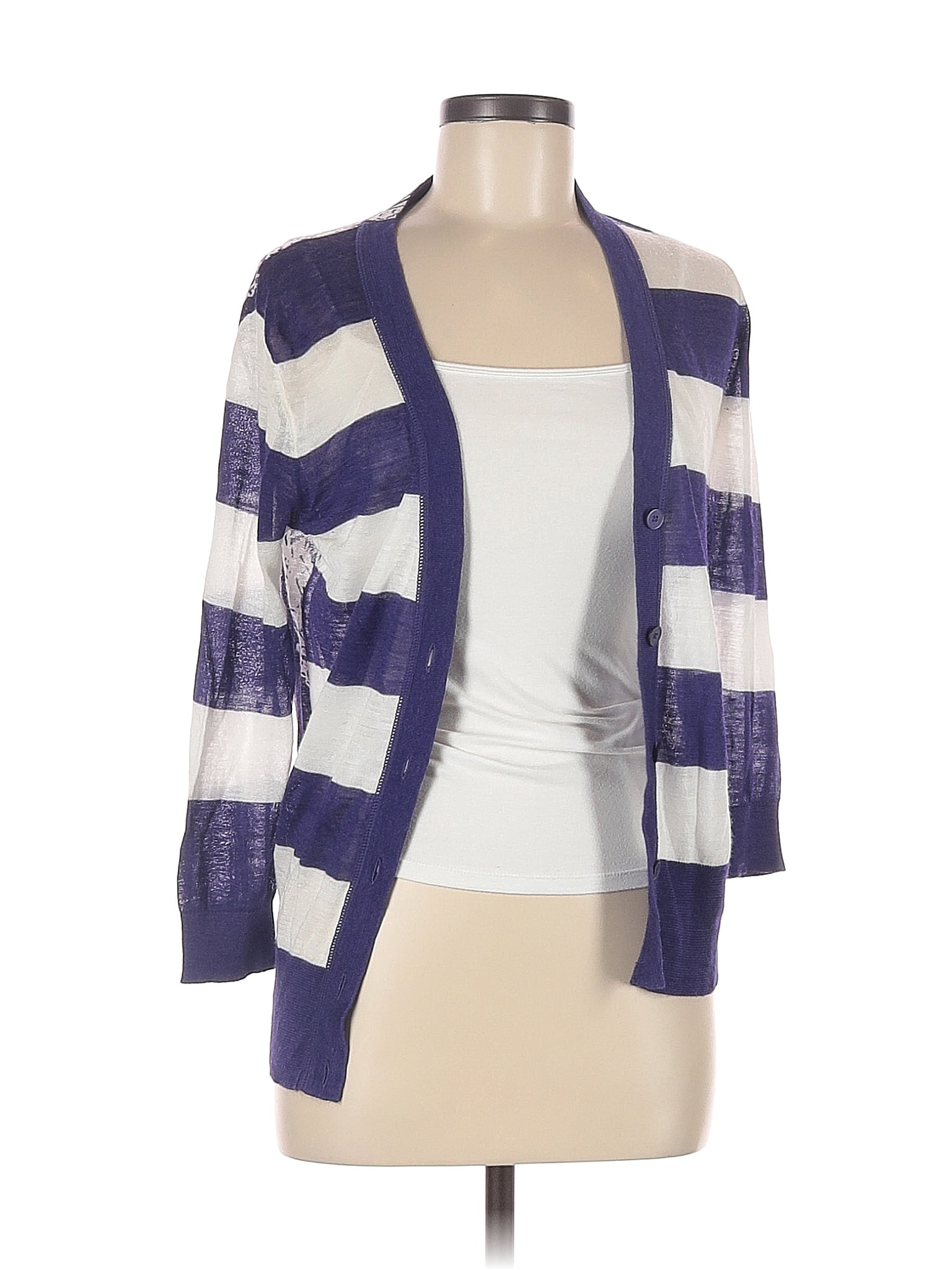 Sweater Cardigan By Ann Taylor In Purple, Size: Xl main image 1