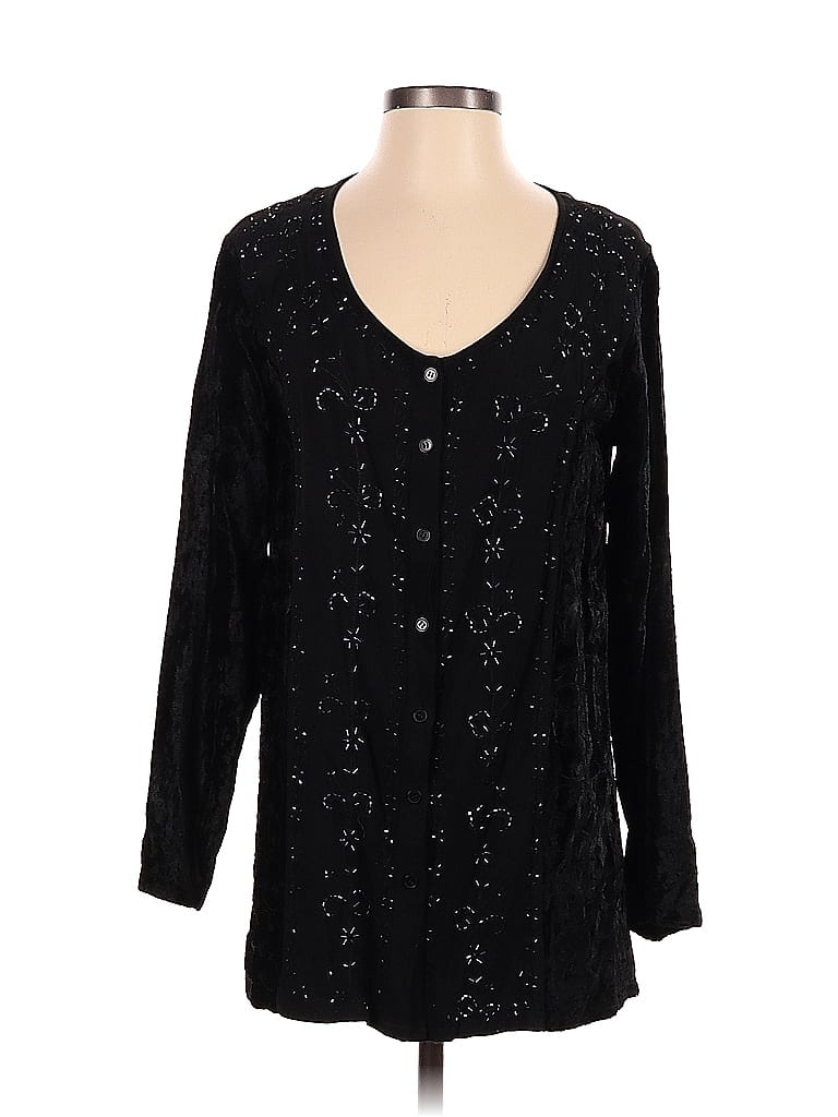 Pre-owned Papillon Long Sleeve Blouse In Black