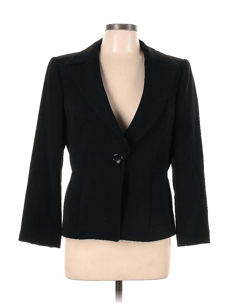 Armani Collezioni 100% Polyester Solid Black Blazer Size 10 - photo 1