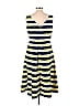 Eva Mendes by New York & Company 100% Polyester Stripes Multi Color Yellow Casual Dress Size 10 - photo 2