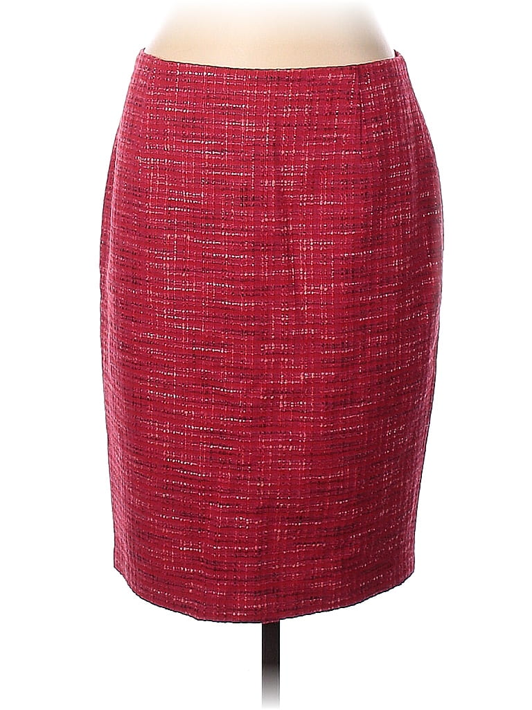 Kay Unger Tweed Red Wool Skirt Size 12 - 81% off | thredUP