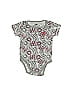Akademiks 100% Cotton Paisley Floral Graphic Gray Short Sleeve Onesie Size 6-9 mo - photo 1