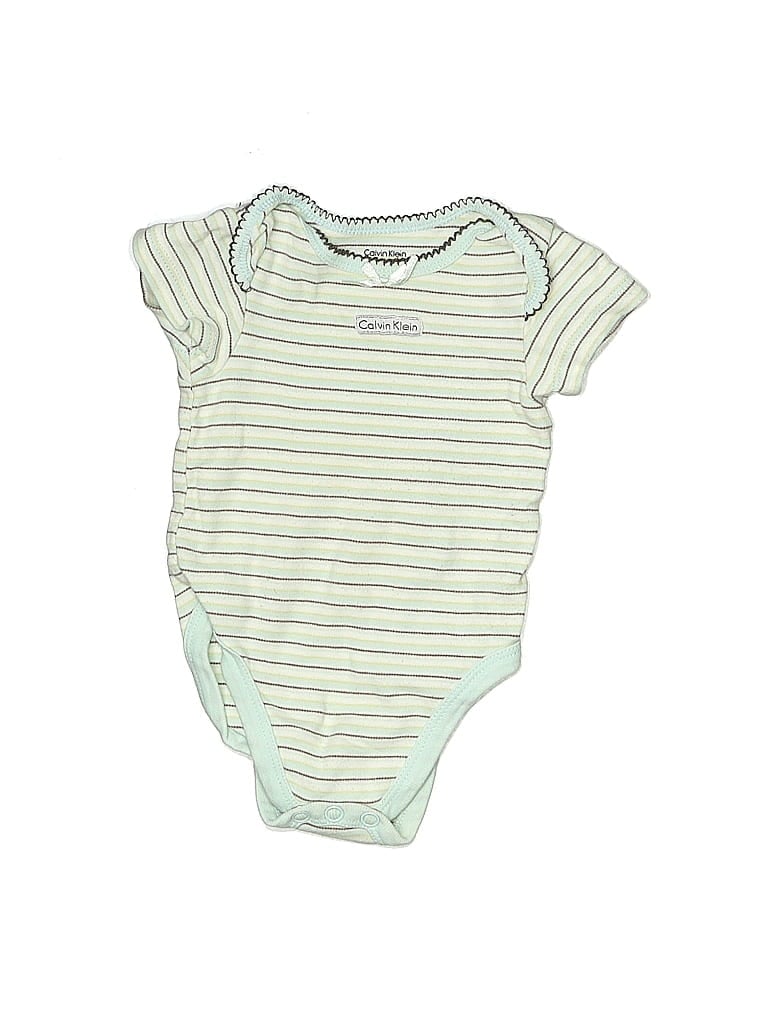 Pre-owned Calvin Klein Babies' Short Sleeve Onesie In White