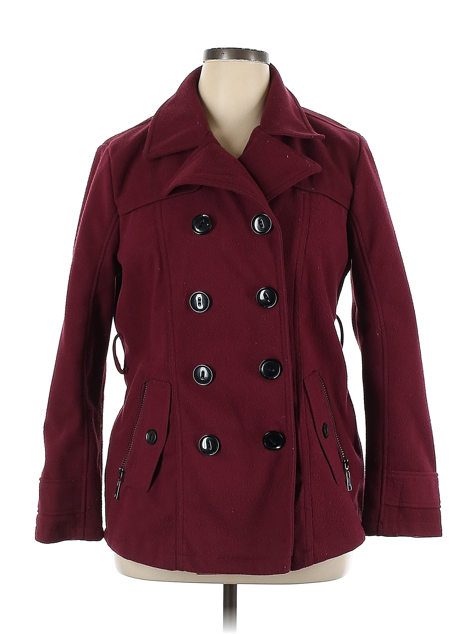 Urban Republic 100% Polyester Solid Burgundy Coat Size XL - 70% off ...
