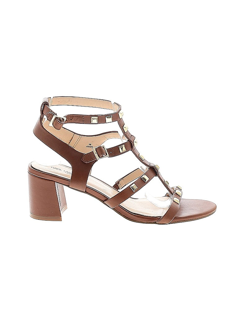 Karl Lagerfeld Paris 100% Leather Solid Brown Sandals Size 6 - photo 1