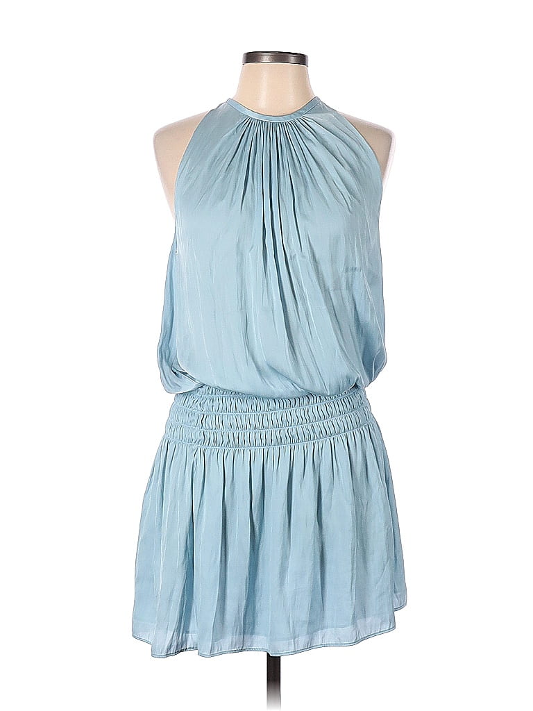 Ramy Brook Solid Blue Casual Dress Size L - photo 1