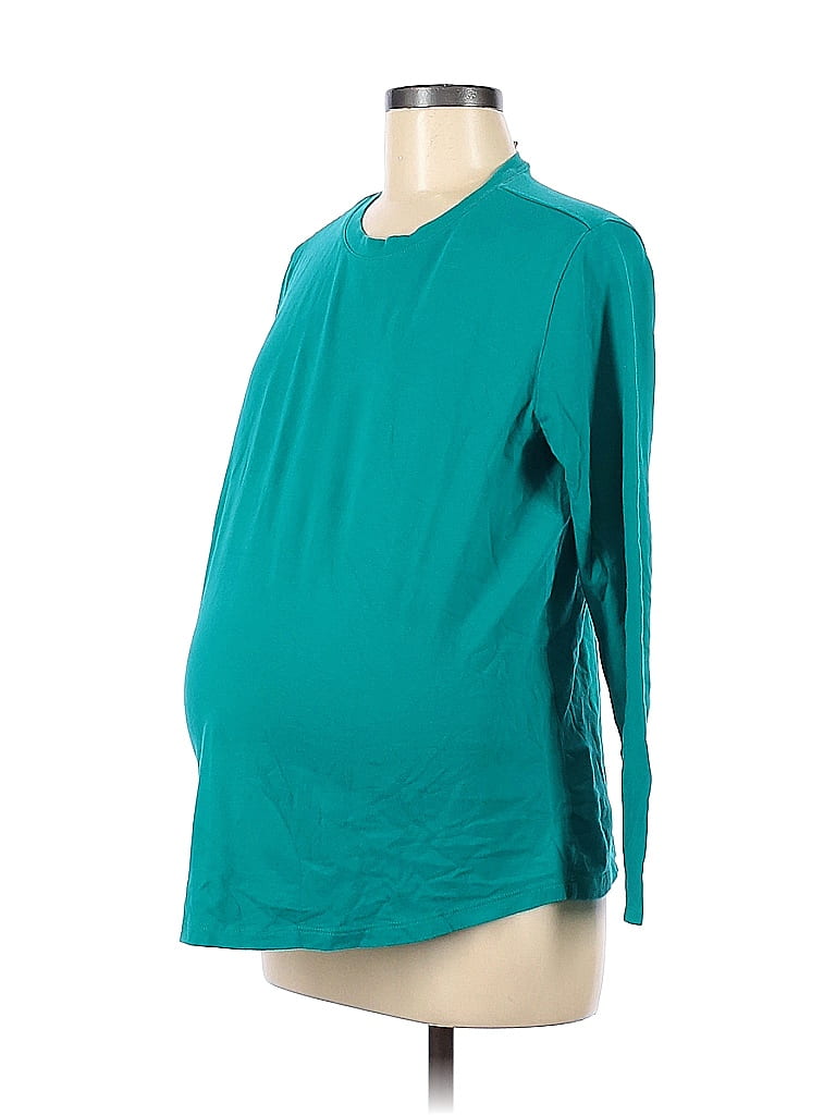 Liz Lange Maternity Teal Green Long Sleeve T-Shirt Size M (Maternity) - photo 1