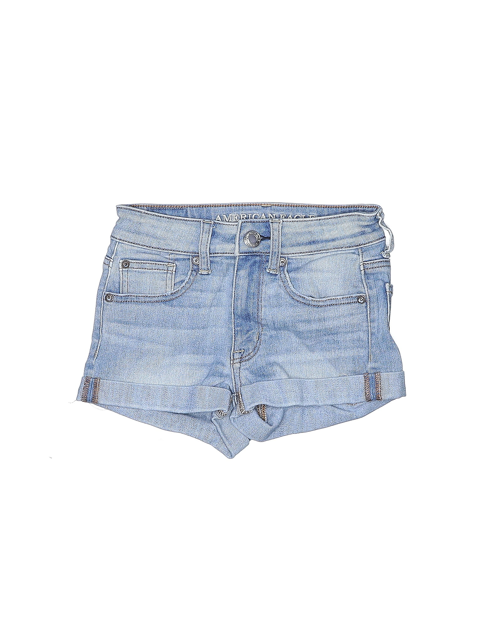 American Eagle Outfitters Solid Blue Denim Shorts Size 00 - 75% off ...