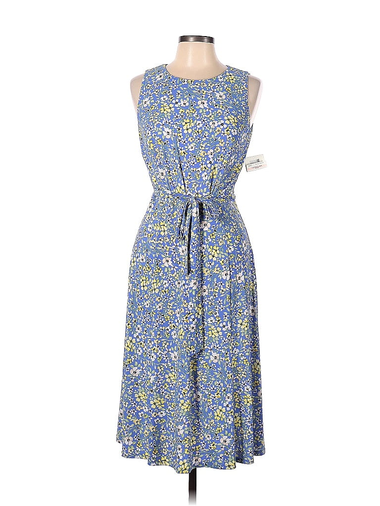 Anne Klein Floral Multi Color Blue Casual Dress Size 10 - 76% off | thredUP