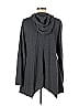 LOGO by Lori Goldstein Solid Gray Black Zip Up Hoodie Size L - photo 2