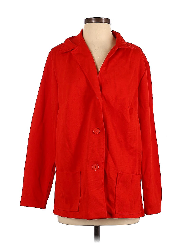 Assorted Brands Solid Red Jacket Size 38 (EU) - 73% off | thredUP
