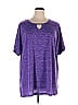 Woman Within Marled Purple Short Sleeve T-Shirt Size 22 (1X) (Plus) - photo 1