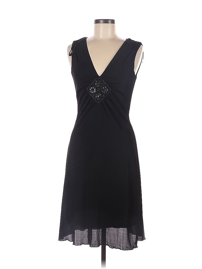 Connected Apparel Solid Black Cocktail Dress Size 6 - photo 1