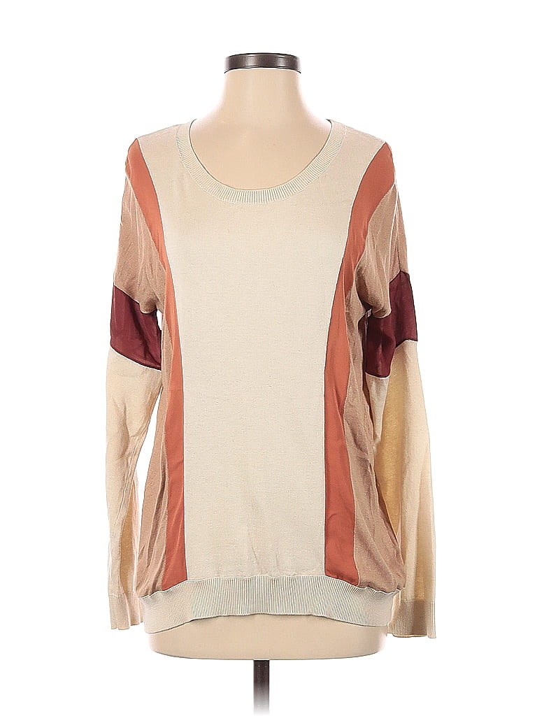 Haute Hippie Color Block Tan Pullover Sweater Size S - photo 1