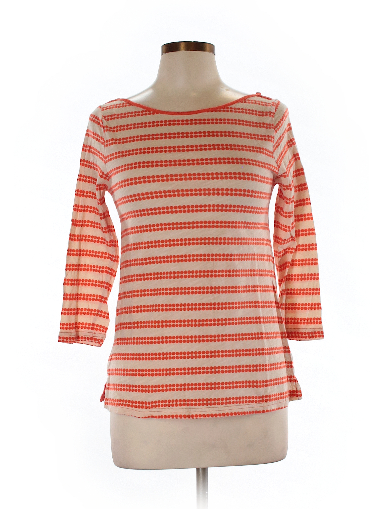 Urban Outfitters 100% Cotton Stripes Coral 3/4 Sleeve T-Shirt Size M ...