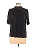 BA&SH 100% Lyocell Solid Black Short Sleeve Blouse Size Lg (3) - photo 1