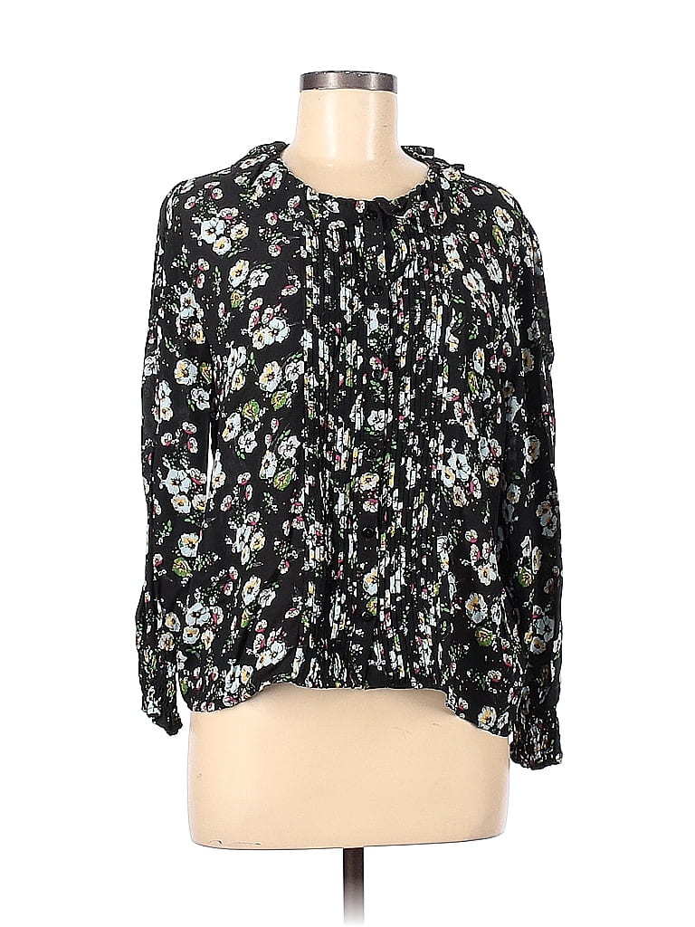 Zara Floral Black Long Sleeve Blouse Size L - 64% off | ThredUp