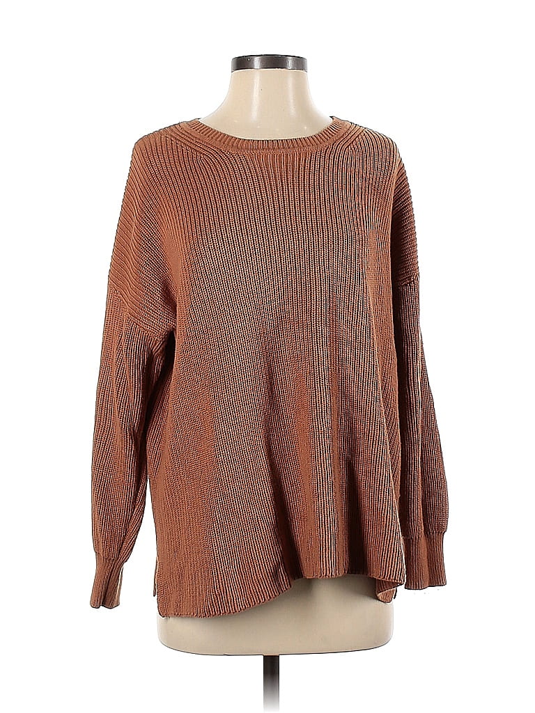 525 America 100% Cotton Color Block Brown Pullover Sweater Size S - photo 1