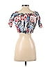 Love & Other Things 100% Polyester Blue White Short Sleeve Blouse Size S - photo 2