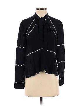 Nicole Miller Artelier Solid Piping Tie Blouse (view 1)